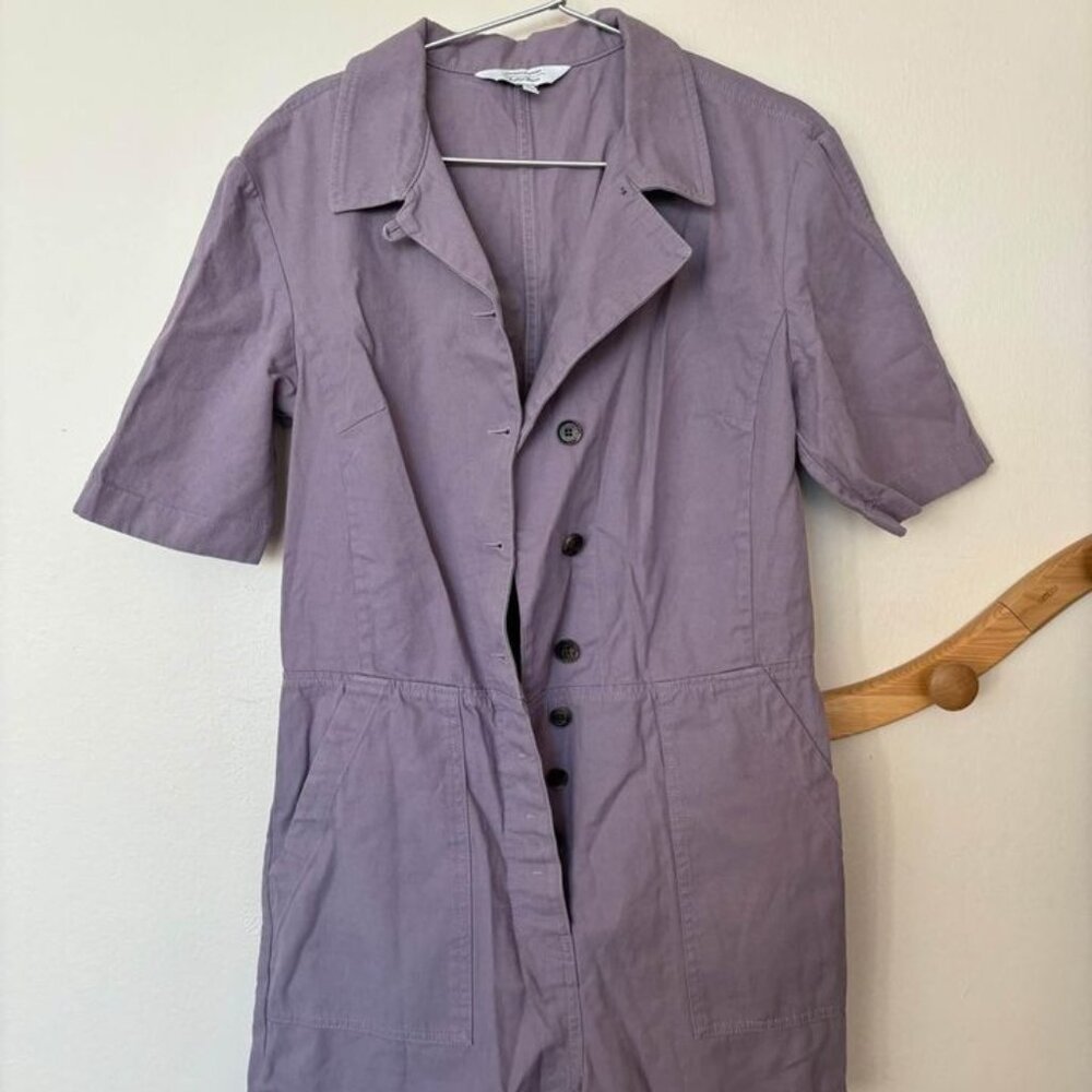 & other stories cotton purple jumpsuit romper